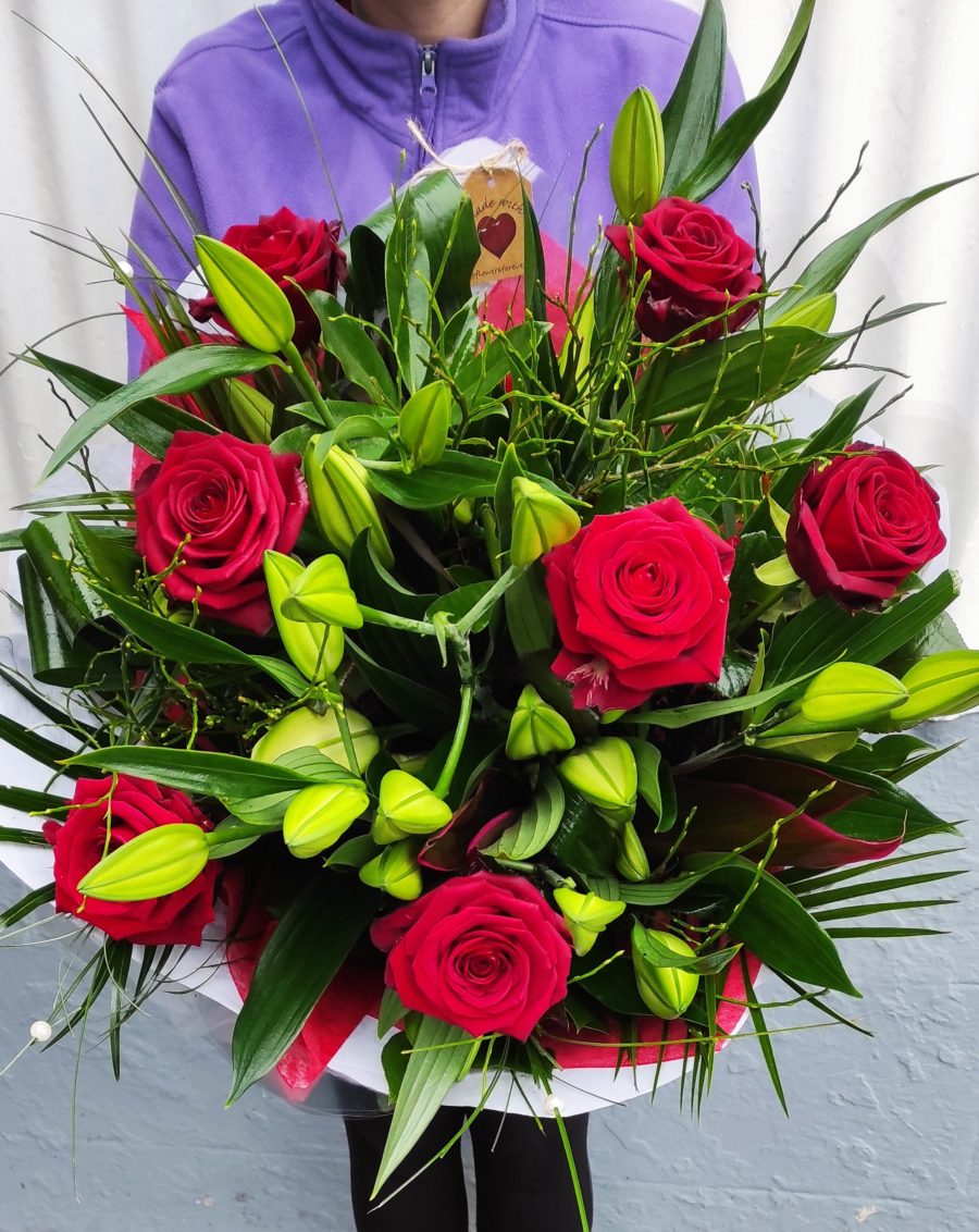 Red Rose & Lily Bouquet Best Flower Delivery Limerick Flowers